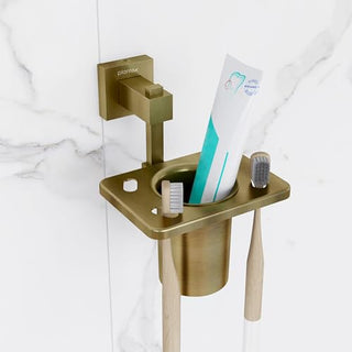 Plantex 304 Grade Stainless Steel Tooth Brush Holder/Tumbler Holder/Bathroom Accessories - Splash (Antique)