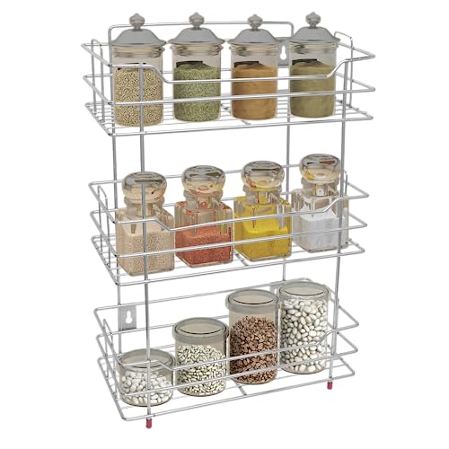 Plantex Heavy Duty Stainless Steel 3-Tier Kitchen Rack for Kitchen