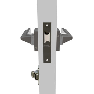 Plantex Zink Alloy & Brass Heavy Duty Door Lock Bathroom Door Lock/Mortise Keyless Handle Set For Home/Bathroom/Baby Latch (Satin Black Matt), Pull Handle