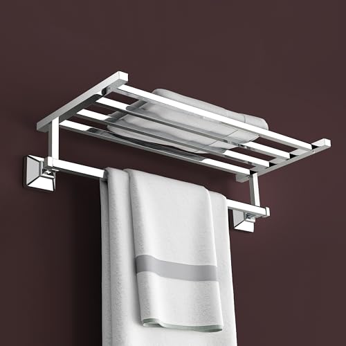 Plantex 304 Grade Stainless Steel Towel Rack for Bathroom/Towel Rod/Towel  Hanger/Bathroom Accessories Squaro (18-Inch) Chrome
