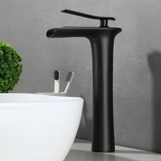 Plantex Designer Pure Brass High Neck Pillar Water Tap for Wash Basin/Single Handle Hot & Cold Basin Mixer – (Black)