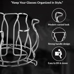 Plantex Stainless Steel Glass Stand/Mug Holder/Glass Holder for Kitchen/Dining Table (Chrome)