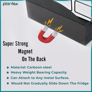 Plantex GI Steel Magnetic Refrigerator Shelf/Magnetic Shelf for Fridge/Spice Rack for Kitchen/Shelf for Bathroom - Pack of 1 (Black)