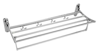 Plantex Stainless Steel Folding Towel Rack for Bathroom/Towel Shelf for Bathroom/Towel Hanger/Bathroom Accessories - 24 Inch (Pack of 2)