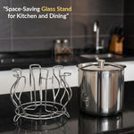 Plantex Stainless Steel Glass Stand/Mug Holder/Glass Holder for Kitchen/Dining Table (Chrome)