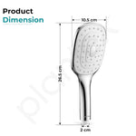 Plantex ABS Hand Shower for Bath/Self Cleaning Hand Shower/Rectangle Shower Head for Home & Hotel/Handheld Shower Without Hose Pipe - (Chrome, H326)