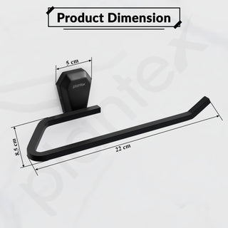 Plantex Towel Holder for Bathroom/304 Grade Stainless Steel Napkin Ring/Towel Hanger/Towel Ring/Bathroom Accessories - Pack of 1 (PMB-2404, Z-Black)