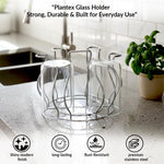 Plantex Stainless Steel Glass Stand/Mug Holder/Glass Holder for Kitchen/Dining Table (Chrome)