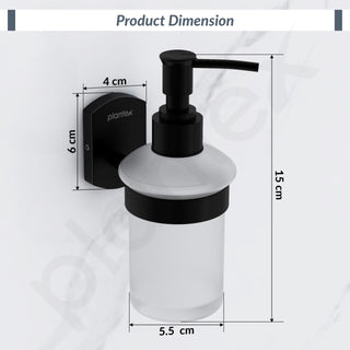 Plantex 304 Grade Stainless Steel Liquid Soap Dispenser/Shampoo Dispenser/Handwash Dispenser/Bathroom Accessories - Parv (Black)