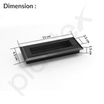 Plantex Sliding Door Handle/Concealed Handle for Sliding Door/96mm Concealed Handle for Wardrobe/Kitchen Cabinet - Pack of 4 (Black)