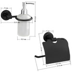 Plantex 304 Grade Stainless Steel Washroom Set of 2 - Toilet Paper Holder/Stand/Liquid Soap Dispenser - Daizy (Black)