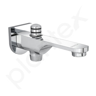 Plantex Pure Brass Spout for Bathroom with Brass Wall Flange and Teflon Tape/Button Attachment for Hand Shower-(ORN-222-Chrome)