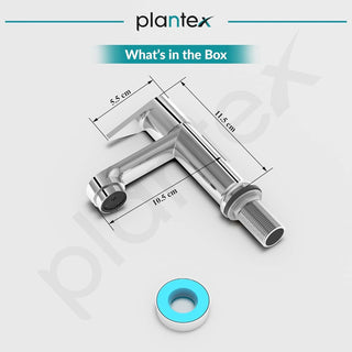 Plantex Pure Brass Pillar Tap for Wash Basin/Kitchen Taps for Home Sink/Wash Basin Tap with 7 Year Warranty (PAC-1803-Mirror Chrome)
