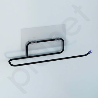 Plantex Self Adhesive Napkin Holder for wash Basin Hand Towel Holder/Towel Hanger for Bathroom Accessories – Pack of 1 (Black)