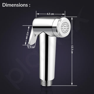 Plantex ABS Plastic Jet Spray for Toilet/Health Faucet for Bathroom/Faucet Gun Only/Round Hand Shower for Toilet - Pack of 1 (Chrome)