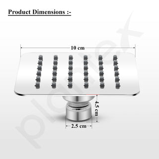 Plantex Stainless Steel 100 mm Rain Flow Overhead Shower with Water Saving Nozzle/Bathroom Shower/Adjustable Shower Head for Bathroom without Arm - (APS-617-Chrome)