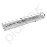 Plantex 304 Grade Stainless Steel Long Shower Drain/Floor Trap/Jali Removable Grate/Lid for Bathroom and Kitchen (10 x 45 cm - Matt) (A418-Square)
