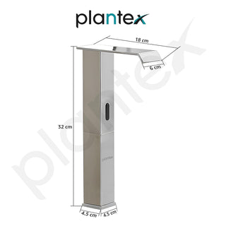 Plantex Sensor Tap for Washbasin/Pure Brass Automatic Touchless Basin tap/Pillar Tap for Wash Basin/Tap for Basin - (Chrome)