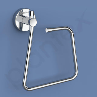 Plantex Stainless Steel Towel Ring for Bathroom/Napkin-Towel Hanger/Wash Basin/Bathroom Accessories - (Chrome-Rectangle) - Pack of 1