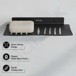 Plantex Stainless Steel Double Soap Dish/Stand/Holder/Tray for Bathroom and Kitchen/Bathroom Accessories - Wall Mount (Black)