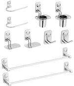 Plantex Stainless Steel Wall Mount Bath Accessories/Bathroom Hanger for Towel/Napkin Ring/Tumbler Holder/Soap Dish/Robe Hook (Chrome)
