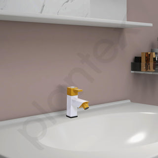 Plantex PTMT EDS-123 Single Lever Pillar Tap for Wash Basin with Water Saving Aerator/Water Tap for Bathroom Sink (Yellow & White)