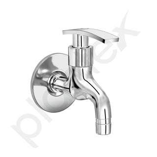 Plantex Washing Machine Tap with Wall Flange and Teflon Tape/Tap for Washing Machine with Water Saving Aerator/Garden/Pipe Connection Tap/Washing Machine Pipe Connector- Pack of 2 (Chrome)