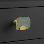 Plantex Knobs for Drawers/Drawer Knobs/Rectangle Knob for Cabinets/Pull-Push Knob for Kitchen/Bedroom/Drawer - Pack of 1 (Gold & Green)