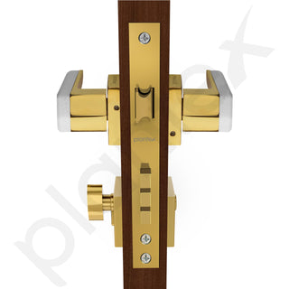 Plantex Premium Main Door Lock Set With 3 Years Warranty - Mortise Lock (594 - Gold and White)