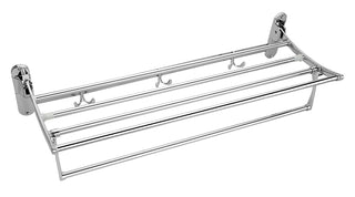 Plantex Stainless Steel Folding Towel Rack for Bathroom/Towel Stand/Towel Hanger/Towel Bar/Bathroom Accessories - 18 Inch (Pack of 2)