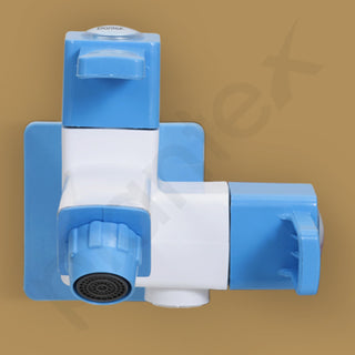 Plantex ABS Plastic ES-117 Single Lever 2 in 1 tap for Kitchen with Plastic Flange for Bathroom Wash Basins (Blue & White)