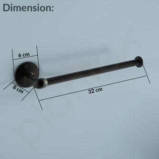 Plantex Stainless Steel Paper Holder/Kitchen Tissue Paper Roll Holder/Wall Mount Towel Stand/Kitchen Accessories - Pack of 1 (Black)