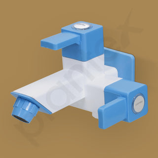 Plantex ABS Plastic ES-117 Single Lever 2 in 1 tap for Kitchen with Plastic Flange for Bathroom Wash Basins (Blue & White)