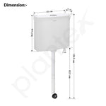 Plantex Dual Cistern Flush Tank/Polypropylene Flush Tank for Toilet with 10 Ltr Water Capacity/Western Toilet Flush Tank - Pack of 1 (White)