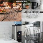 Plantex Stainless Steel Glass Stand/Mug Holder/Glass Holder for Kitchen/Dining Table (Chrome)