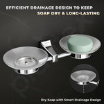 Plantex Dual Glass Soap Holder for Bathroom/Pure Brass Double Glass Soap Dish/soap Stand/Soap Bar/Soap Case/Bathroom Accessories - Pack of 1 (APS-DL-06, Chrome)