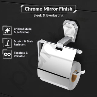Plantex Toilet Paper Holder for Bathroom/304 Grade Stainless Steel Tissue Paper Roll Holder/Bathroom Accessories - Pack of 1 (PM-2410, Chrome)