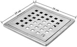 Plantex 304 Grade Stainless Steel Bathroom Floor Drain/Non- Porous Surface Floor Drain/Bathroom Water Drainer/Floor Trap for Bathroom and Kitchen - (6x6 inches)