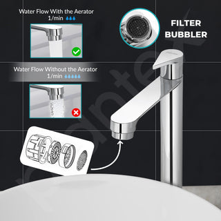 Plantex Pure Brass Pillar Tap for Wash Basin with Water Saving Nozzle/High Neck Wash Basin Tap/Pillar Cocke for Basin with 7 Year Warranty- (PAC-1804-Mirror Chrome)