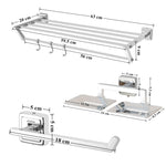 Plantex Decan 304 Grade Stainless Steel Towel Rack for Bathroom/Double Soap Holder/Napkin Ring/Bathroom Accessories - Chrome