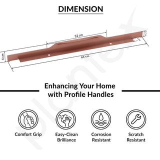 Plantex Profile Handle for Kitchen Cabinet/34 Inch Alluminium Drawer Profile Handle/Wardrobe Pull Handle for Home/Office/Hotel - Pack of 5 (Rose Gold)
