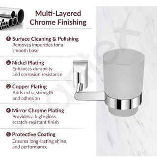 Plantex Smero Pure Brass Tooth Brush Holder/Tumbler Holder/Toothpaste Holder/Bathroom Accessories - Superb (Chrome)