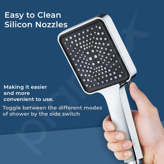 Plantex ABS Square Hand Shower for Bathroom/Hand Shower Without Hose Pipe for Home/Hotel-(643-Chrome)