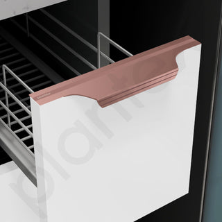Plantex Profile Handle for Kitchen Cabinet/8 Inch Alluminium Drawer Profile Handle/Wardrobe Pull Handle for Home/Office/Hotel - Pack of 5 (Rose Gold)