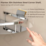 Plantex Bathroom Corner Shelf for Wall Mount/304 Grade Stainless Steel Corner Shelf for Bathroom with Railings/Bathroom Accessories Holder (9x9 inches, Chrome)