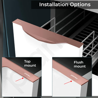 Plantex Profile Handle for Kitchen Cabinet/8 Inch Alluminium Drawer Profile Handle/Wardrobe Pull Handle for Home/Office/Hotel - Pack of 3 (Rose Gold)