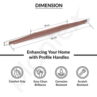 Plantex Profile Handle for Kitchen Cabinet/30 Inch Alluminium Drawer Profile Handle/Wardrobe Pull Handle for Home/Office/Hotel - Pack of 3 (Rose Gold)