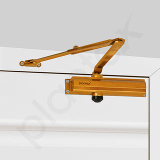 Plantex Aluminium Door Closer for Wooden Doors - Hydraulic Automatic, Soft Closer for Hotel/Home/Office - ISO 9001 Certified (MI-100, 75 Kg, Golden)