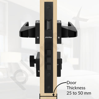 Plantex Triple Security Door Lock Set with 3 Years of Warranty/Mortise Lock for Door with Brass Lock Body & Cylinder (7114 - DC-Black & Z-Black)