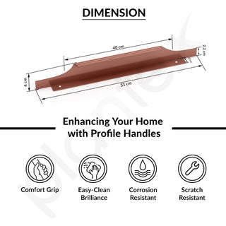 Plantex Profile Handle for Kitchen Cabinet/20 Inch Alluminium Drawer Profile Handle/Wardrobe Pull Handle for Home/Office/Hotel - Pack of 3 (Rose Gold)